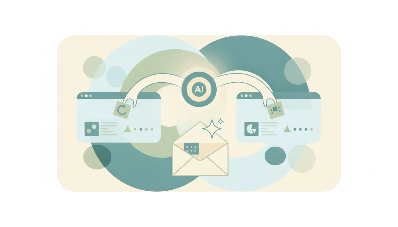 An AI agent node pulling daily metrics from Google Ads and Meta Ads icons and sending an emailed performance report