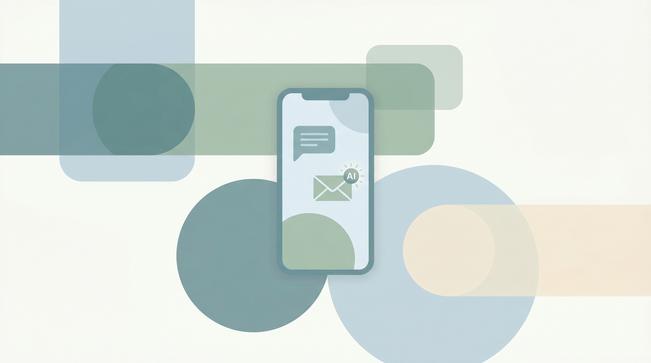 Android phone screen displaying an AI assistant interface with calendar, email, and reminder cards