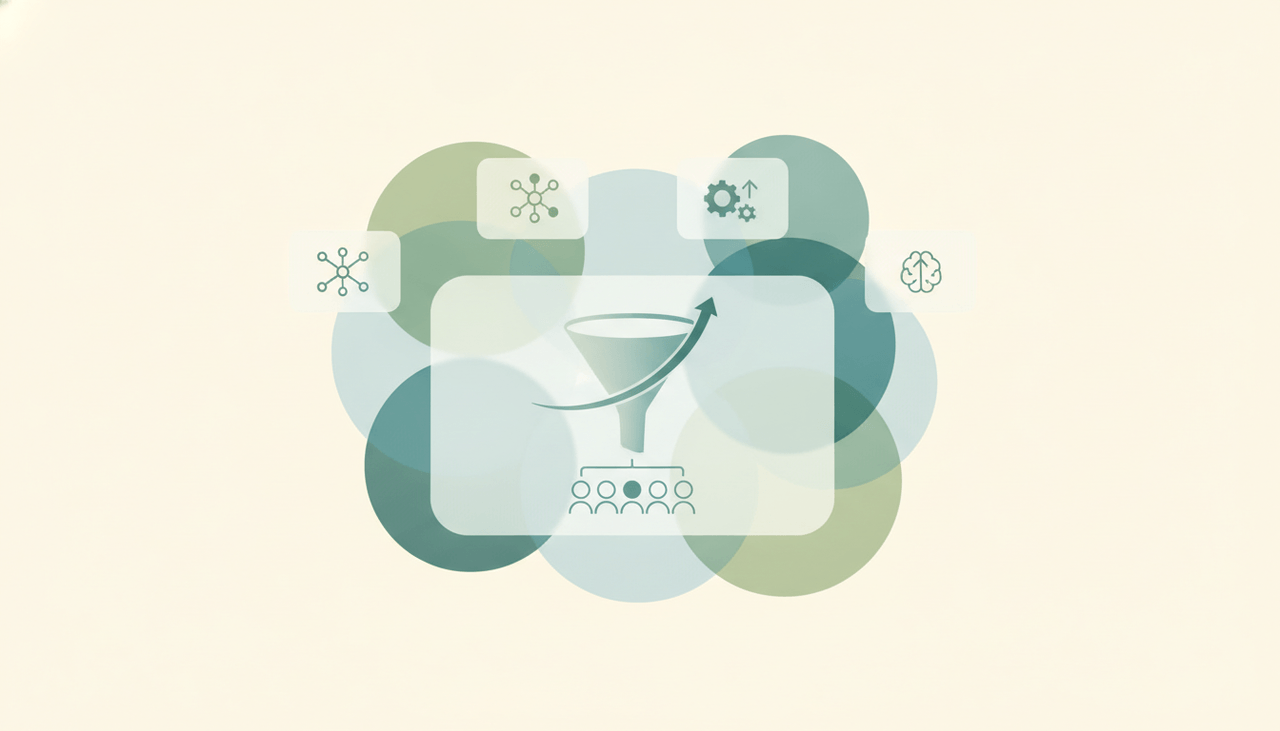 Sales leadership dashboard with nineteen AI tool icons for forecasting, coaching, pipeline visibility, and team management