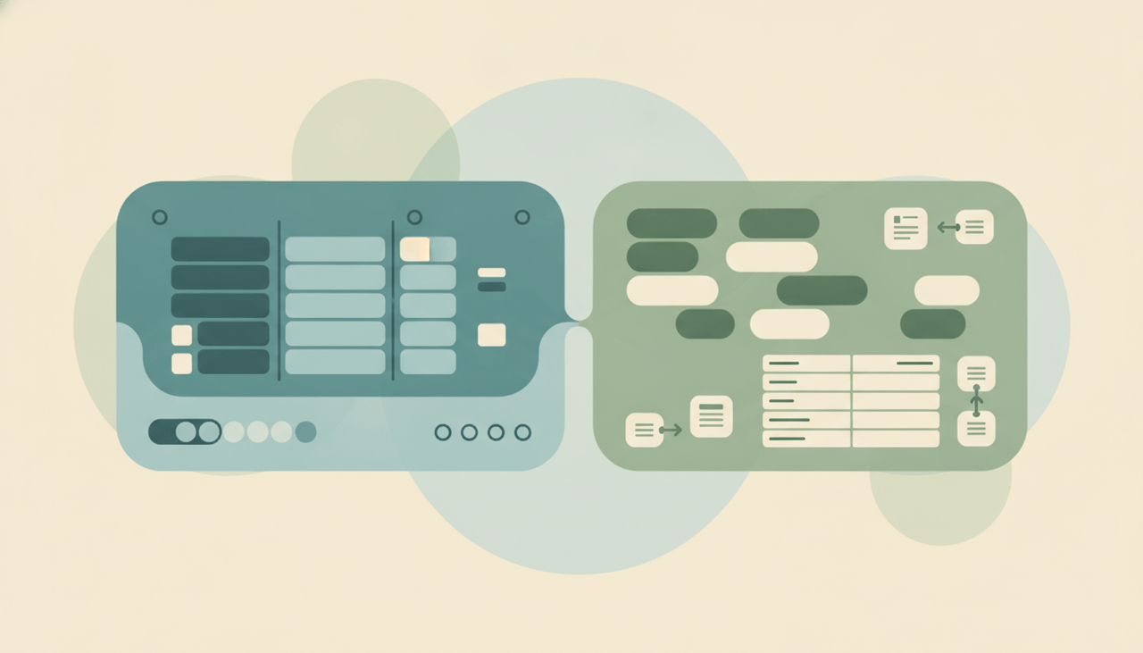 A ClickUp icon and a Notion icon side by side, representing a comparison between the two productivity tools