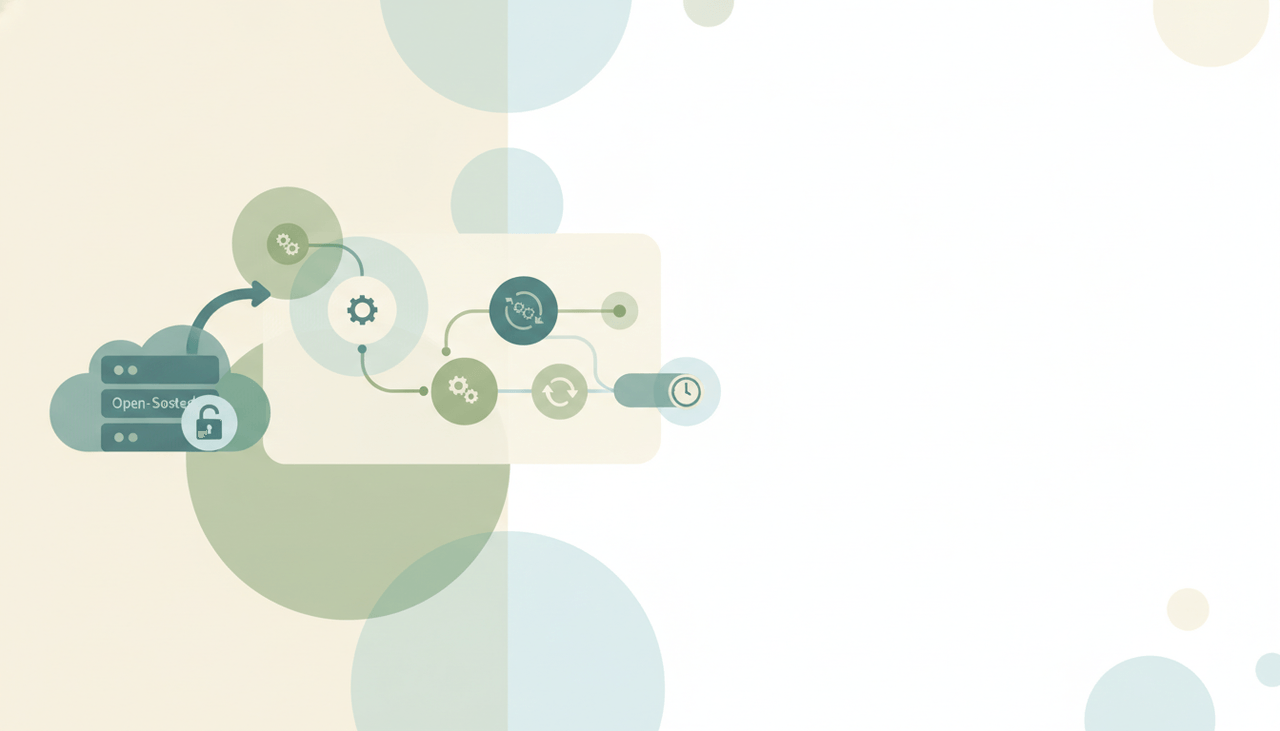 Open-source automation tool logos arranged around a self-hosted server, with n8n at the center