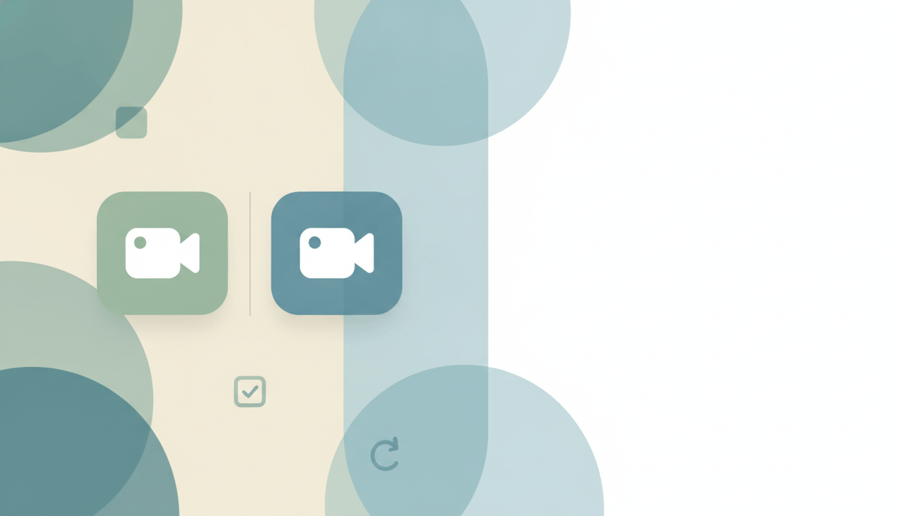 A Google Meet icon and a Zoom icon side by side, representing a comparison between the two video conferencing tools