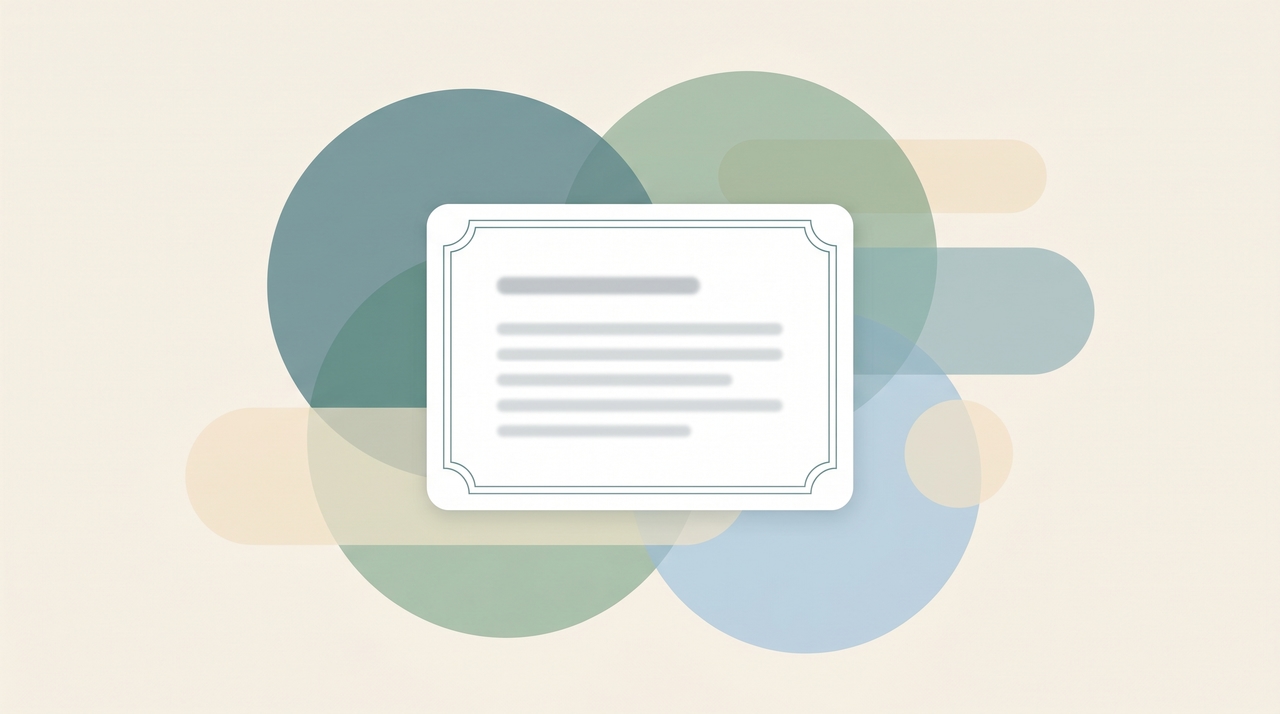 Illustrated Google Docs page with decorative border frames and formatting icons surrounding a sample document layout