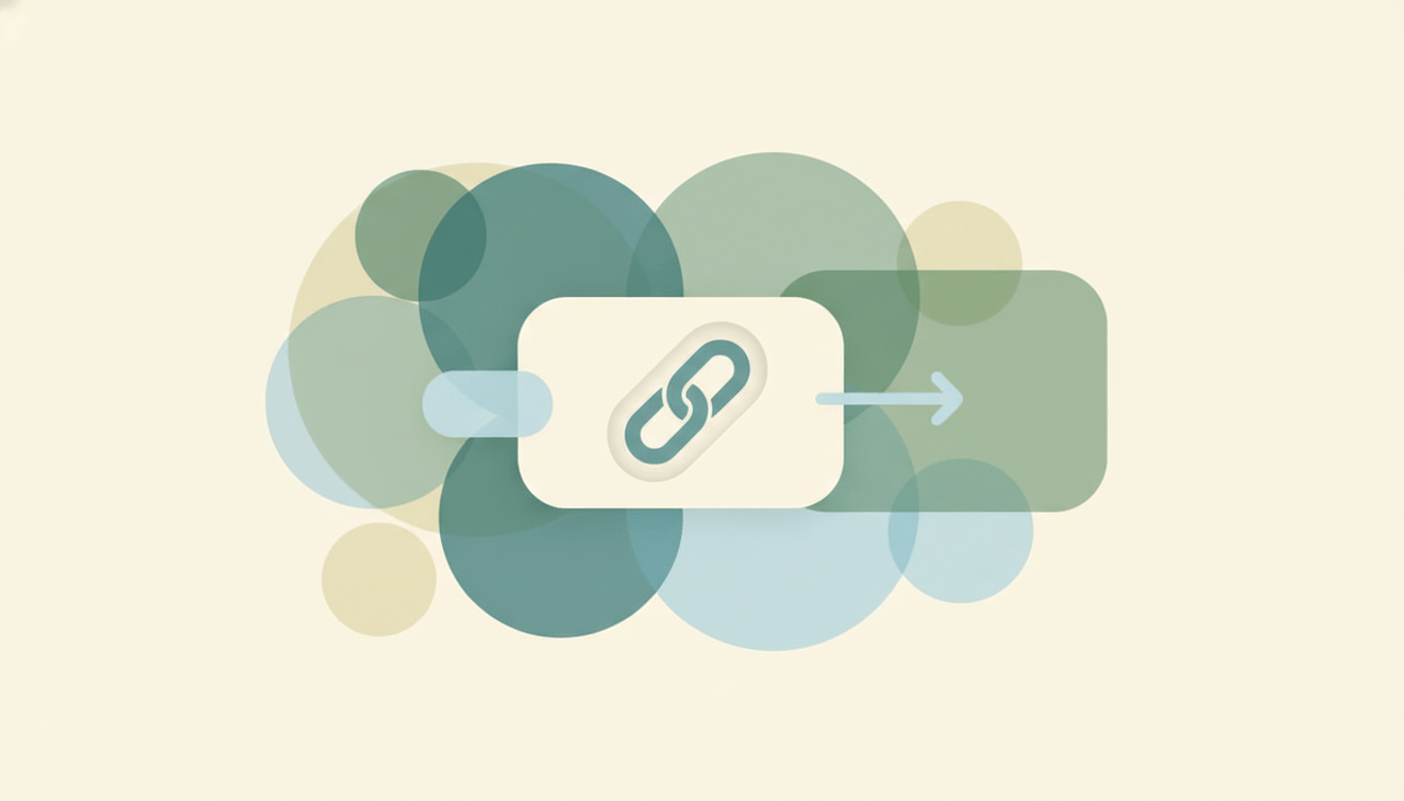 A line of text with a soft underline and a small link chain icon beside it