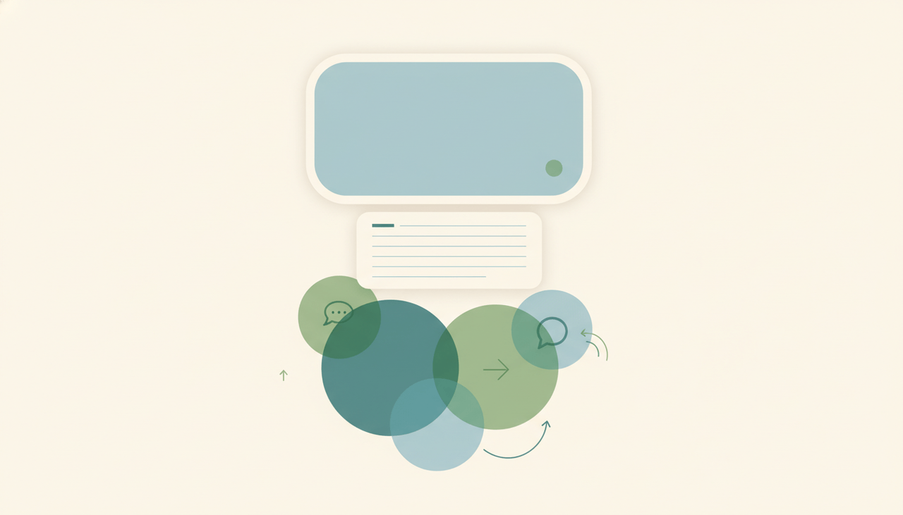 A slide above a notes panel filled with soft lines of placeholder text
