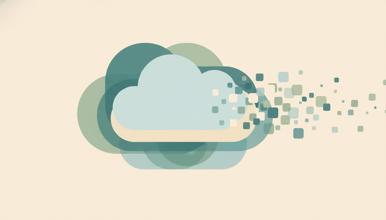 Soft cache tiles clearing away from a refreshed cloud over layered circles