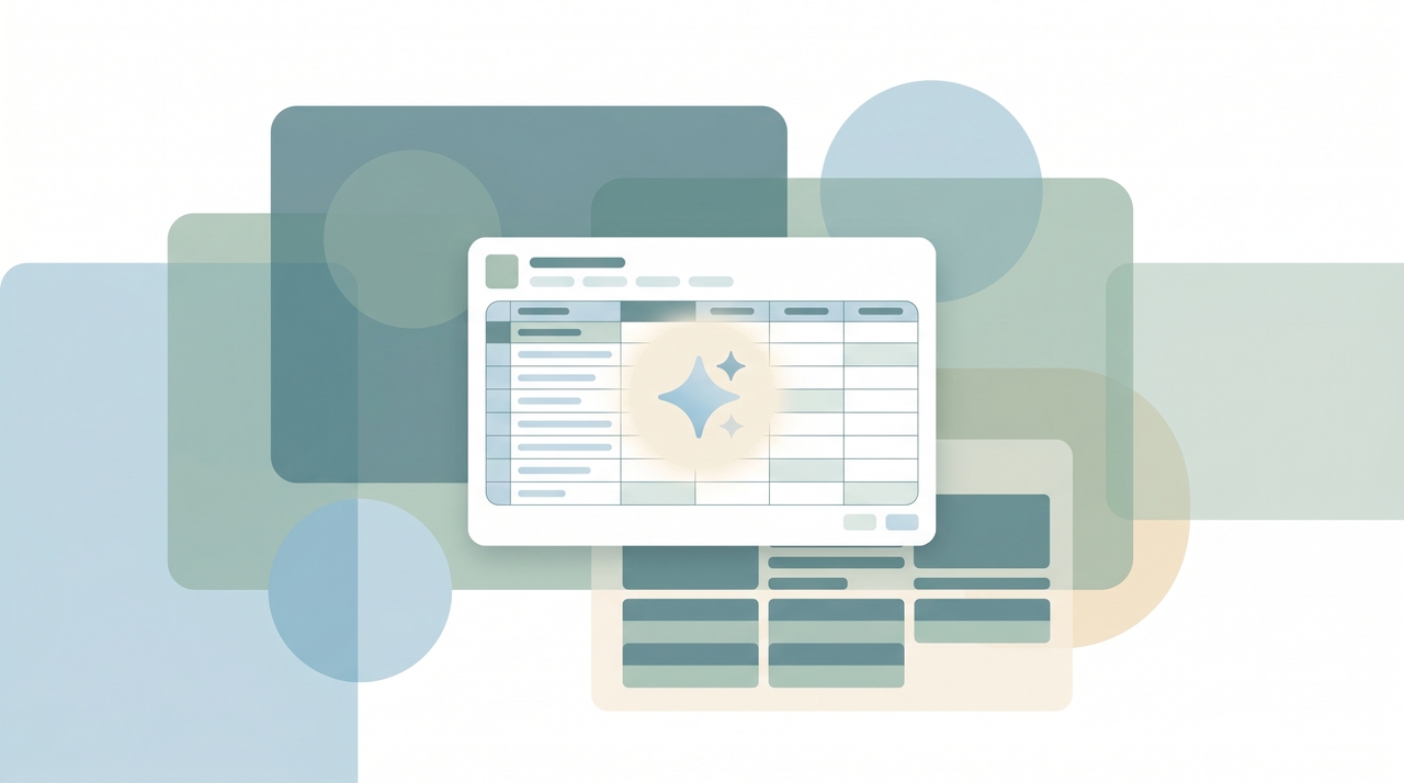 SharePoint list view with columns of structured data rows and a plus icon for adding new items