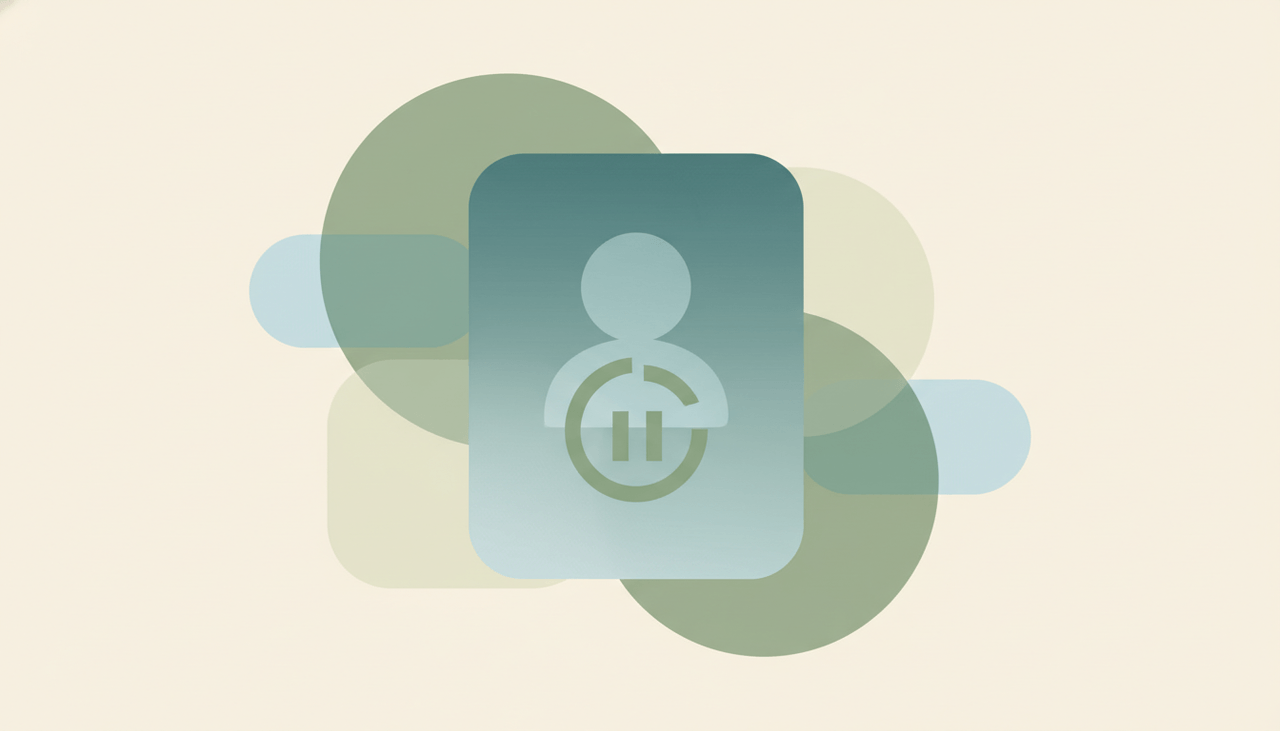 A profile card softly dimming to a paused, low-opacity state