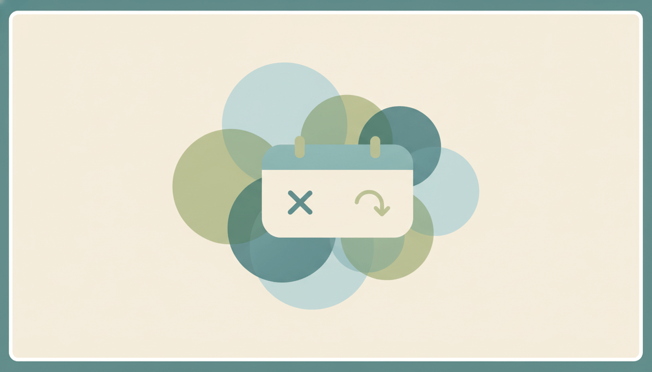 A calendar invite card with a soft red Decline button and a small note field below it