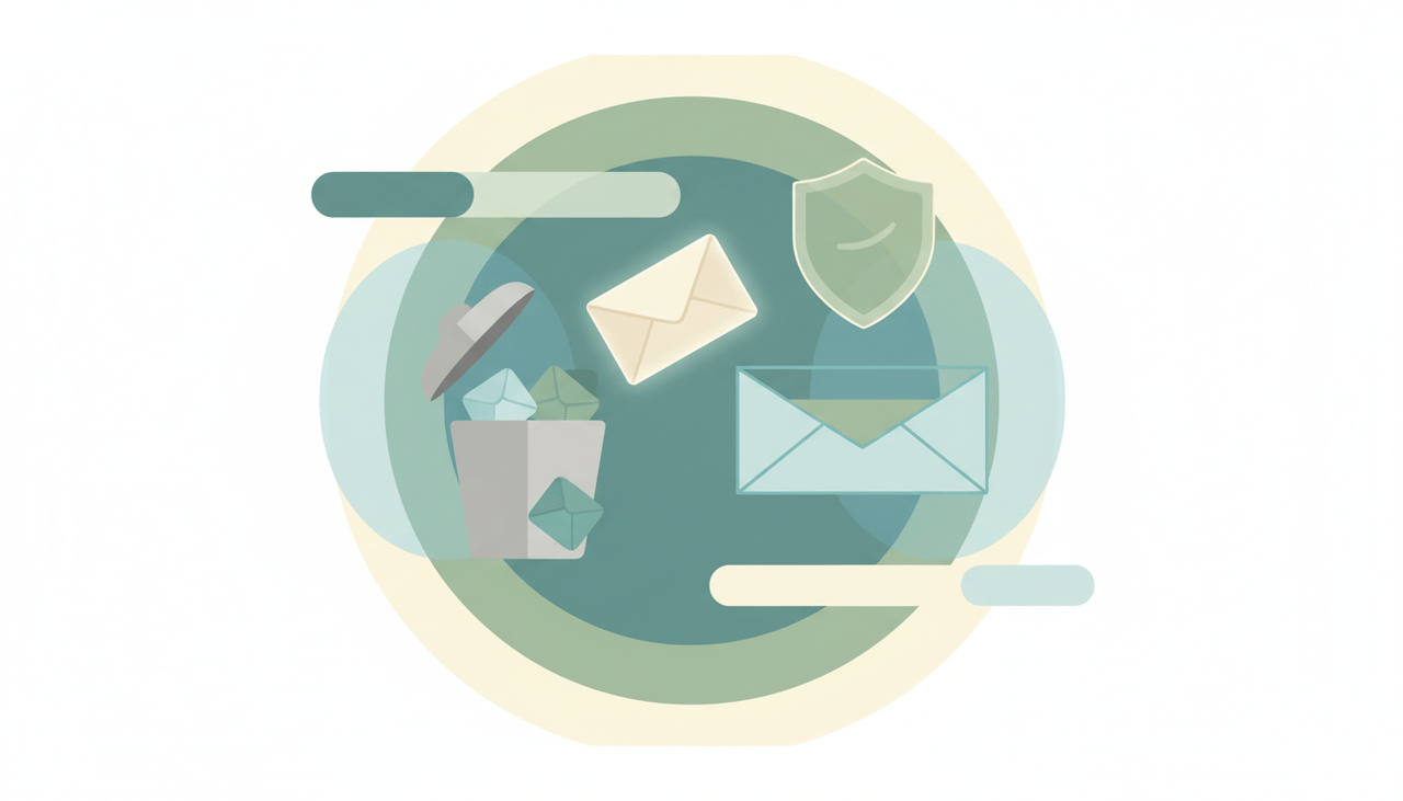 An email moving out of a junk folder into the inbox with a green safe-sender check