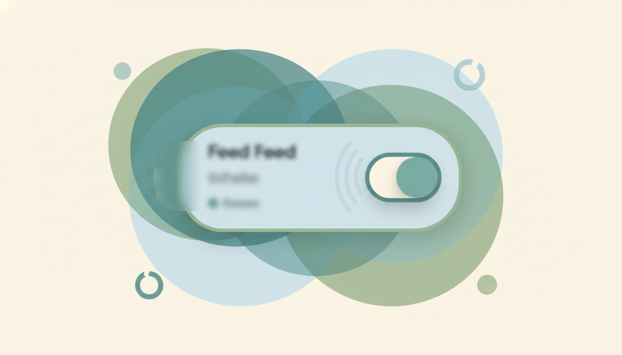 A feed card quietly muting as a follow toggle softens to off