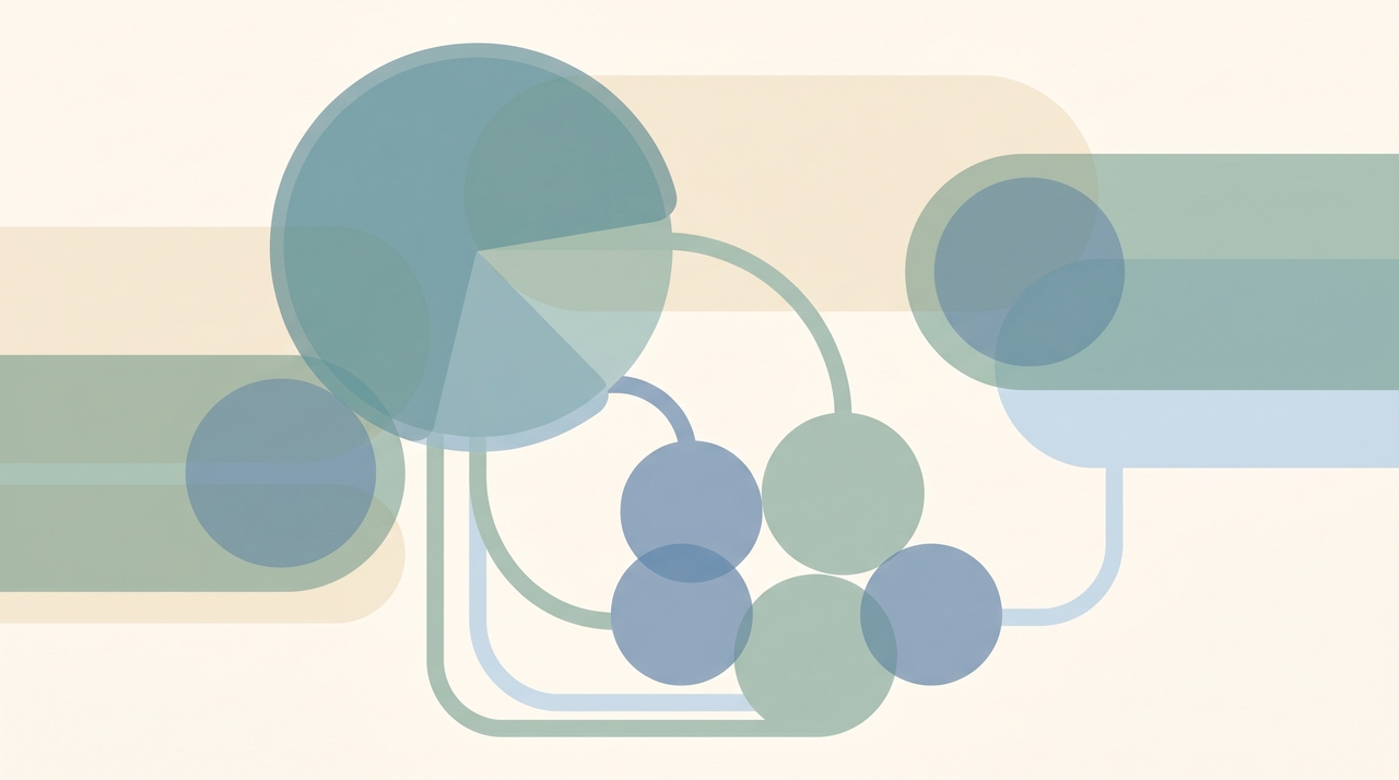 One large meeting circle splitting into several smaller grouped circles, representing breakout rooms in Microsoft Teams