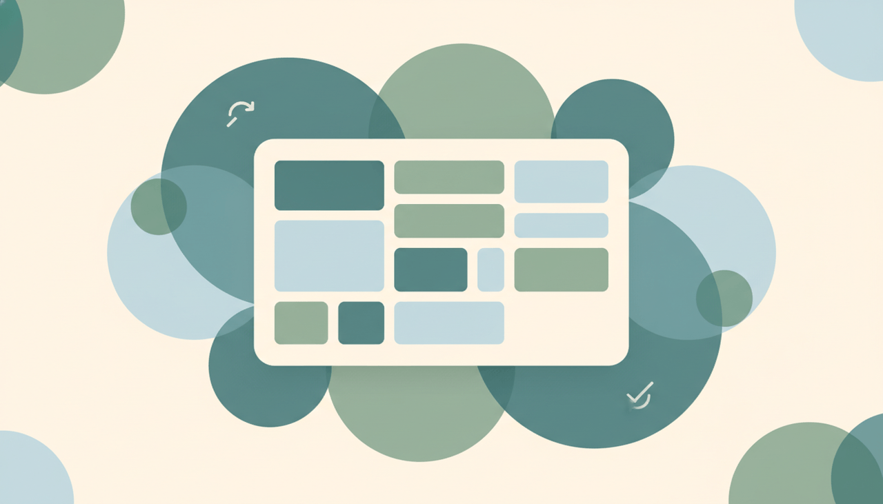 A note page with a soft pre-formatted layout — header band and ruled sections
