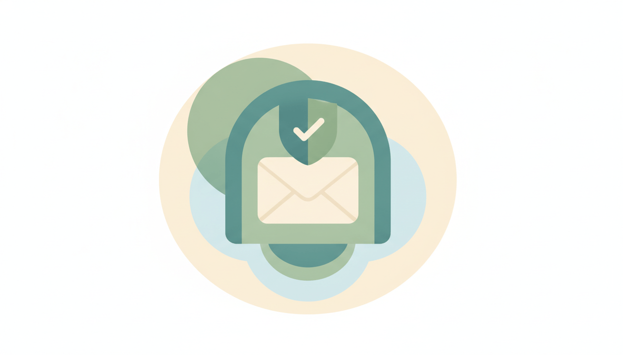 Illustration of an Outlook inbox with a trusted sender being added to a safe senders list and bypassing the junk folder