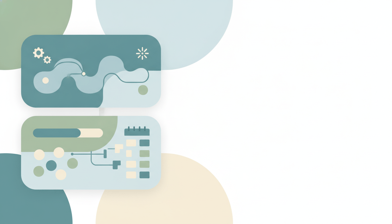 A Motion icon and an Akiflow icon side by side above a calendar timeline, representing a comparison of two day-planning tools