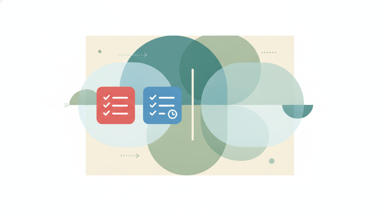 A Todoist icon and a TickTick icon side by side, representing a comparison between the two task management apps