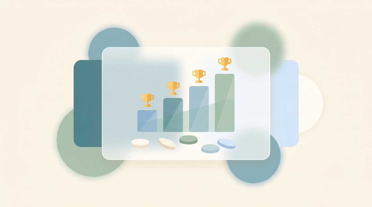 A leaderboard-style chart of rising token-usage bars topped with a trophy, representing the token maxxing trend