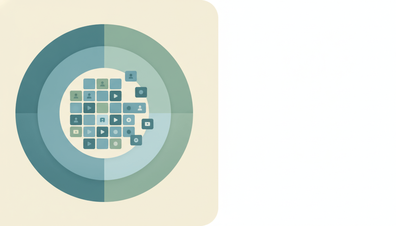 A grid of video tiles expanding outward into a larger crowd of tiles, representing Zoom meeting participant capacity