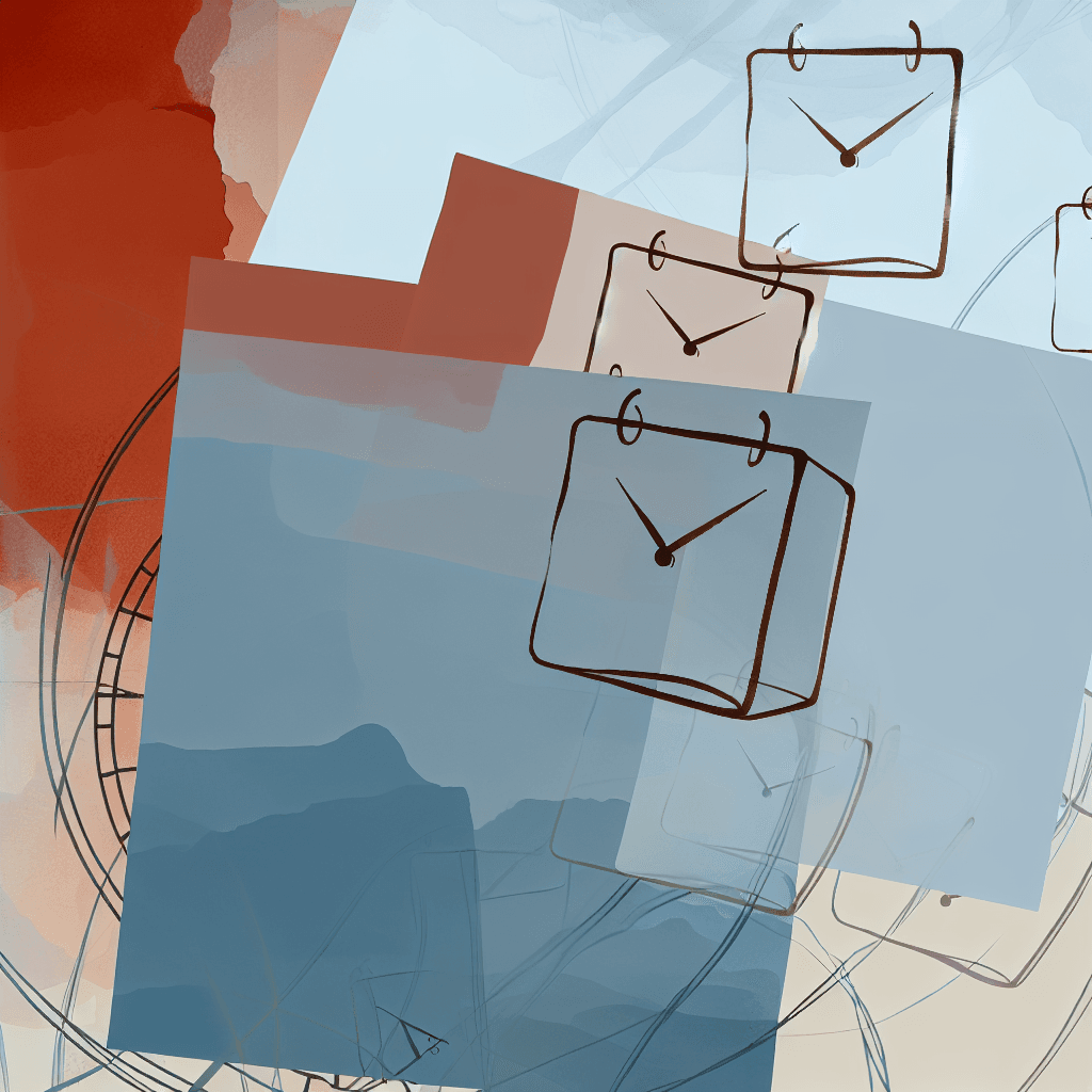 Vibrant collage of productivity icons with a calendar, checklist, timer, and laptop representing 100 hacks for pros