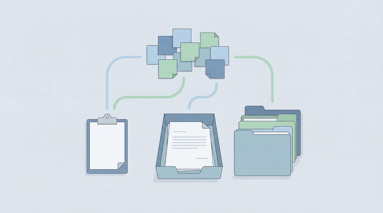 Operations manager at a control panel with AI agent icons running vendor checks, reports, and team standups