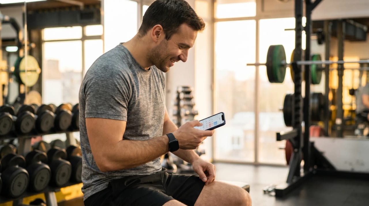 Practice owner reviewing a week of client sessions while AI assistant icons handle scheduling, intake enquiries, and follow-ups