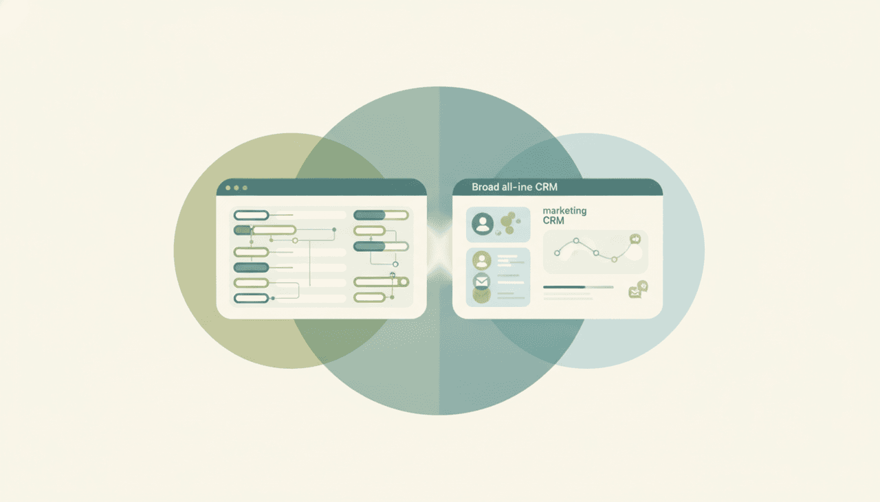 An Attio icon and a HubSpot icon side by side, representing a comparison between the two tools