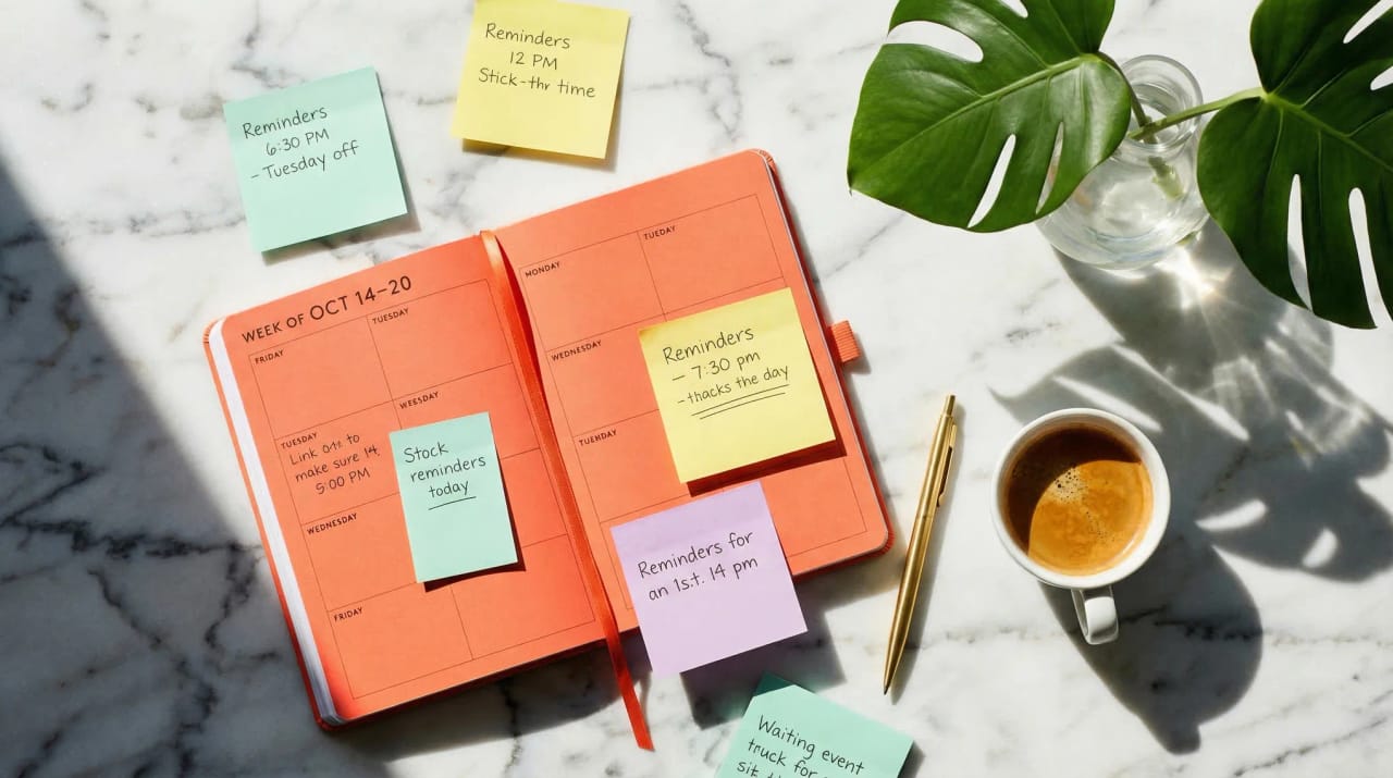 Grid of AI calendar app icons floating above a weekly schedule with auto-scheduled time blocks