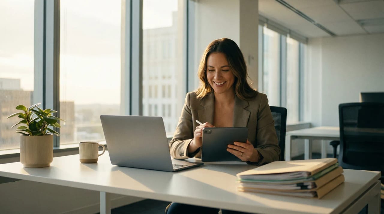 Executive desk scene with ten AI chief of staff avatars ranked by the operations they coordinate