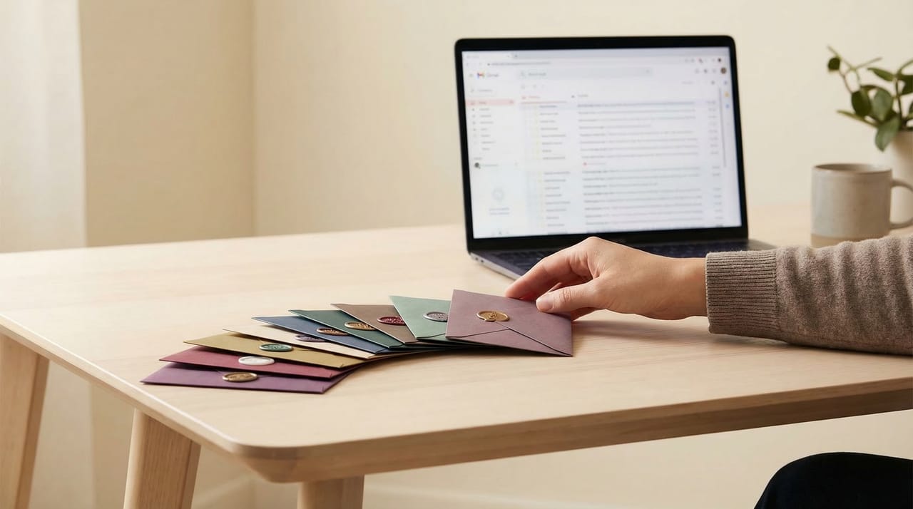 Business inbox view with AI email agent avatars triaging, drafting, and replying to customer threads
