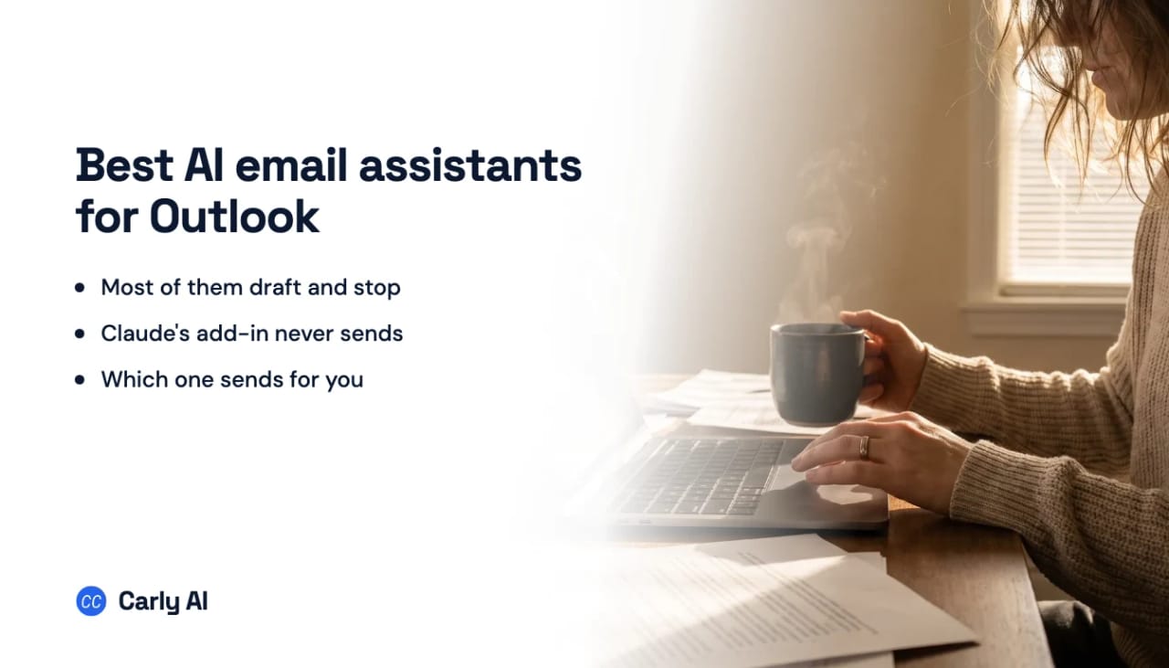 An Outlook inbox connected to several AI email assistants