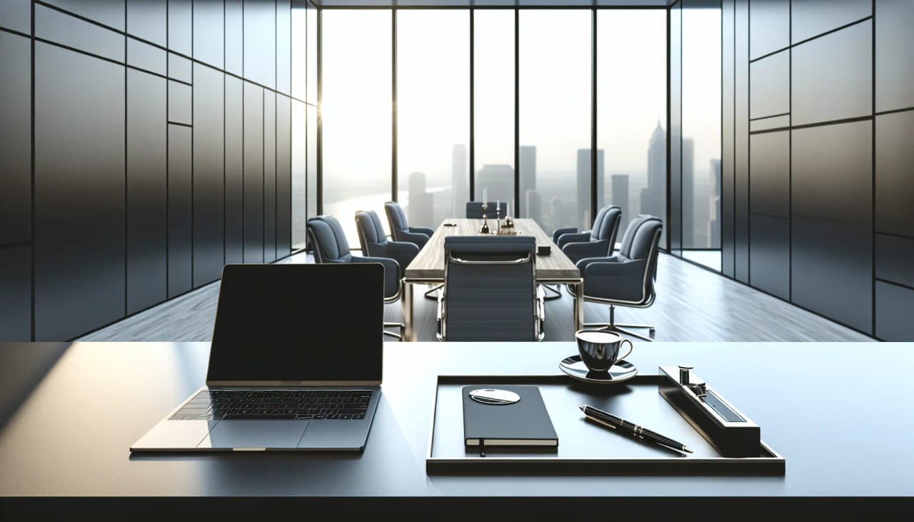 A development office desk with AI tools handling donor research, thank-you letters, appeals, and giving reports