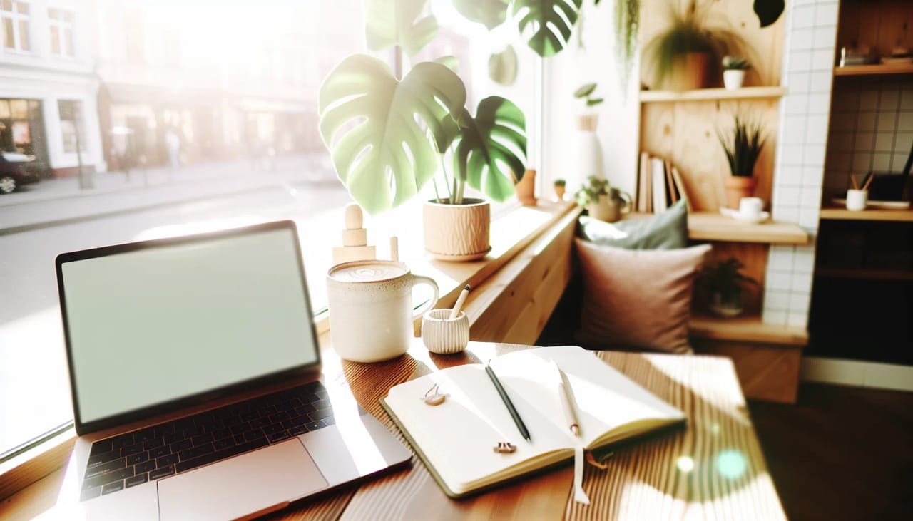 Freelancer laptop scene with twenty-two AI tool icons handling proposals, invoices, and client follow-ups