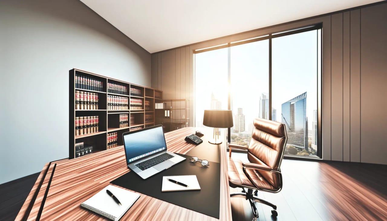 A small firm attorney working through matters and billing at a desk