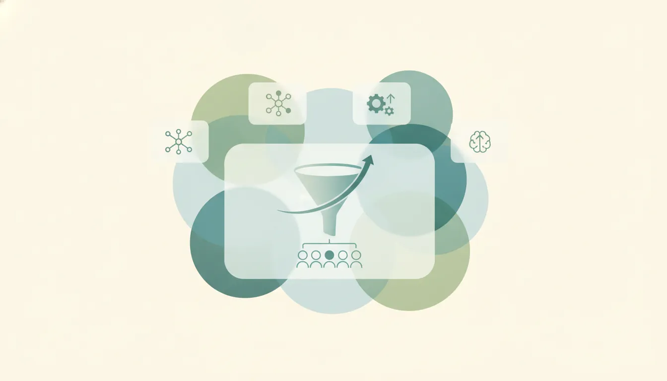 Sales leadership dashboard with nineteen AI tool icons for forecasting, coaching, pipeline visibility, and team management