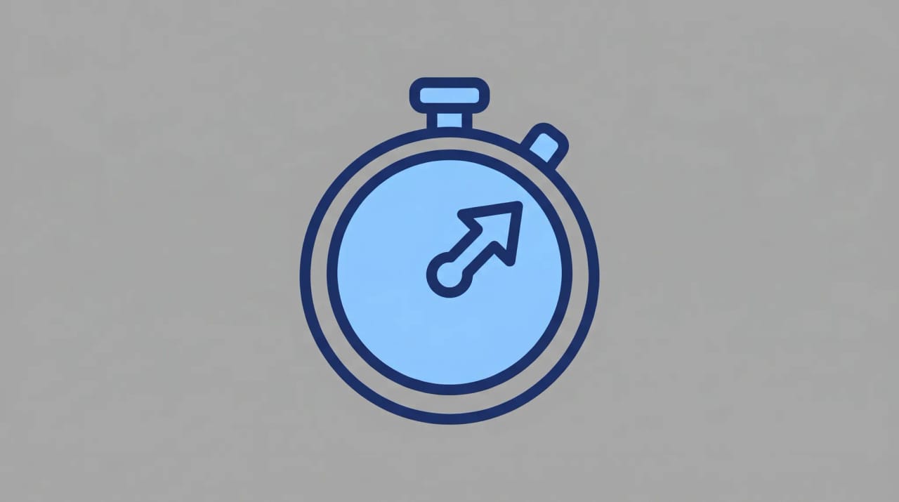 Stopwatch, timesheet rows, and AI assistant icons floating above a laptop showing tracked hours by project