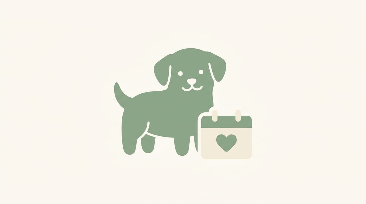 Veterinary clinic scene with a friendly pet, appointment calendar, and AI assistant icons handling reminders and intake
