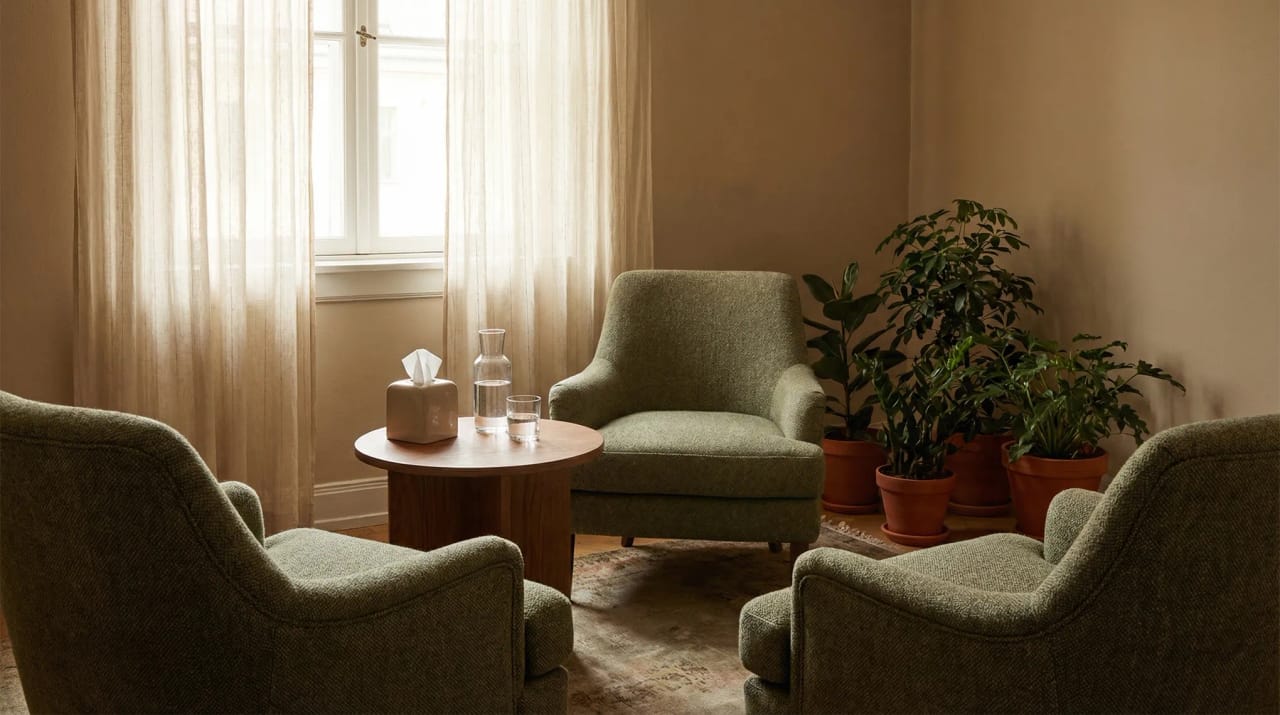Therapist calendar with recurring client sessions filling weekly slots representing the entire practice business model