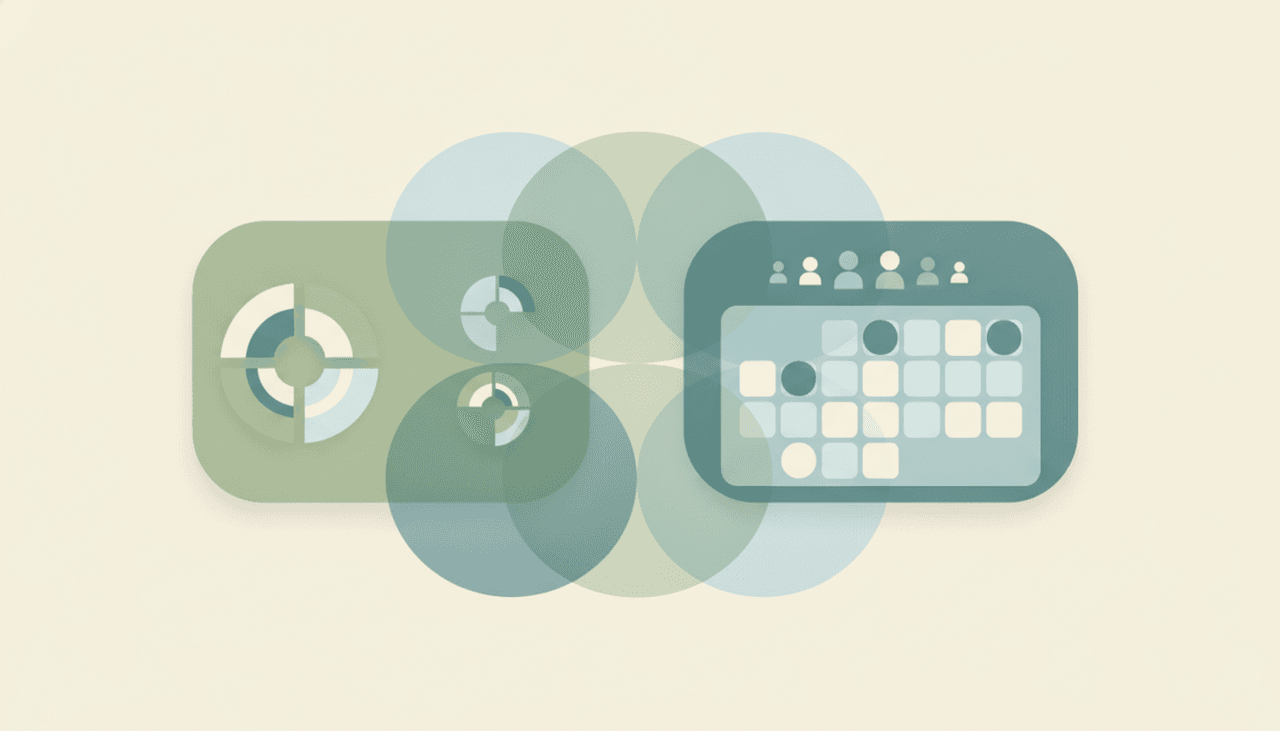 A Calendly icon and a Microsoft Bookings icon side by side, representing a comparison between the two tools