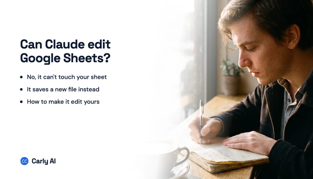 A Google Sheet open beside a Claude conversation