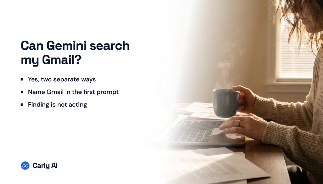 A natural language search running across a Gmail mailbox