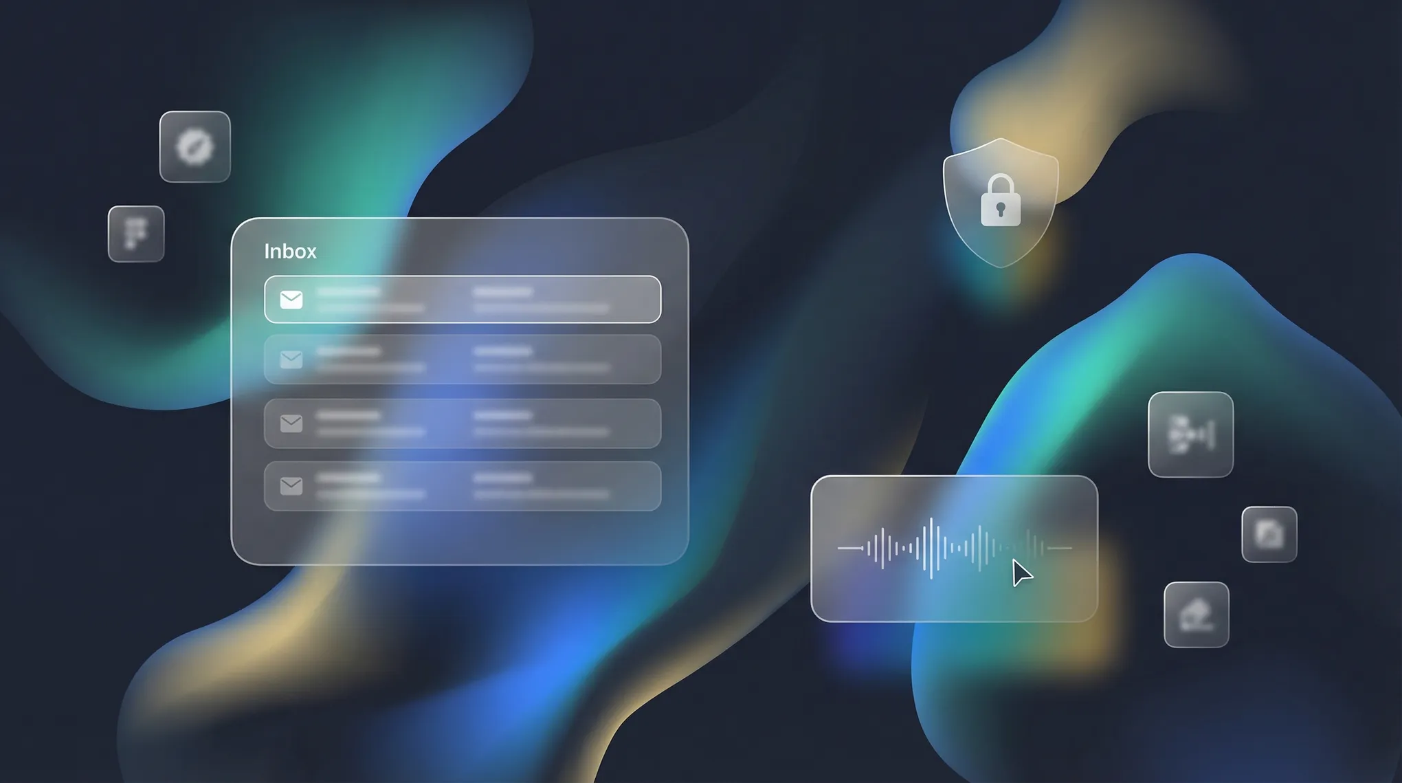 Canary Mail icon surrounded by alternative email app icons floating above a tidy inbox on a laptop
