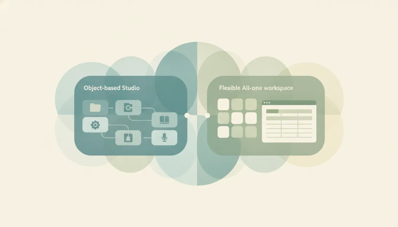A Capacities icon and a Notion icon side by side, representing a comparison between the two tools