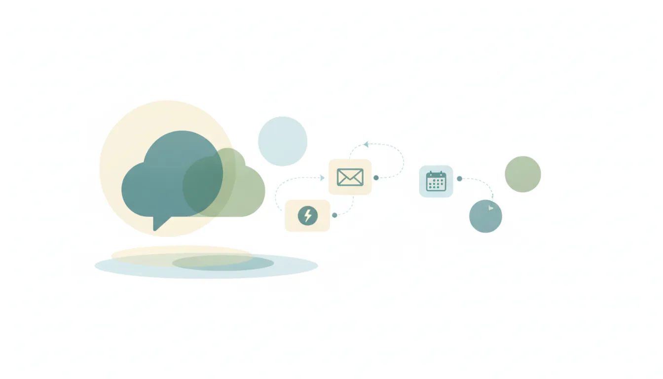 Anthropic Claude chat window surrounded by alternative AI assistant and agent icons floating above a shared workspace