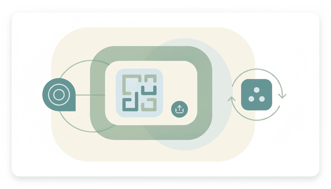 Claude assistant panel creating a social-media graphic, alongside an autonomous agent icon producing designs on its own
