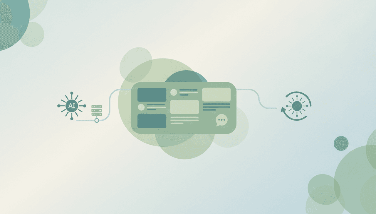 Claude assistant panel drafting a Page post, alongside an autonomous agent monitoring messages and acting on its own