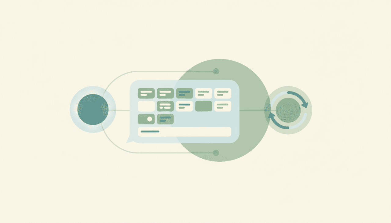 Claude assistant panel building an online form and reviewing submissions, alongside an autonomous agent icon acting on new responses on its own