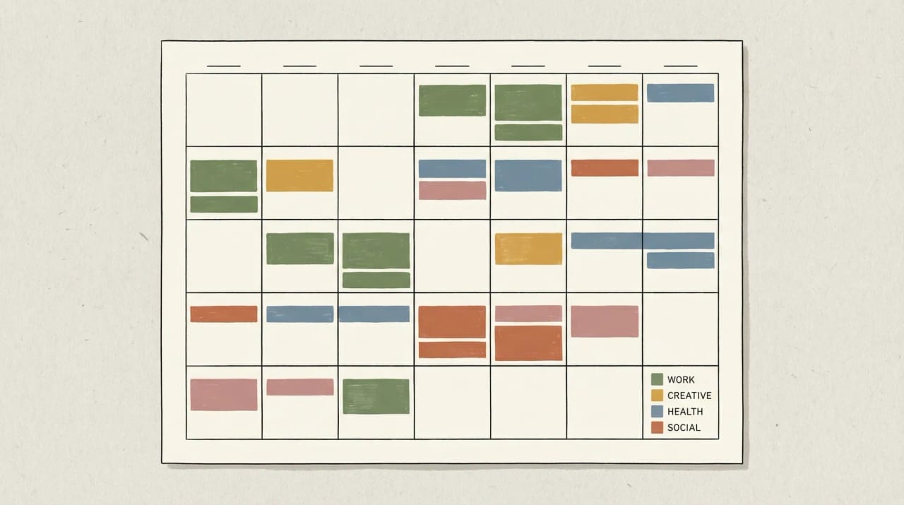 Clockwise logo surrounded by alternative calendar optimization tool icons floating above a focus-time calendar