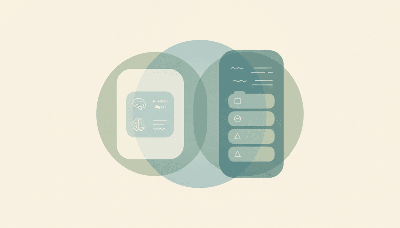 A Cora icon and a SaneBox icon side by side, representing a comparison between the two tools