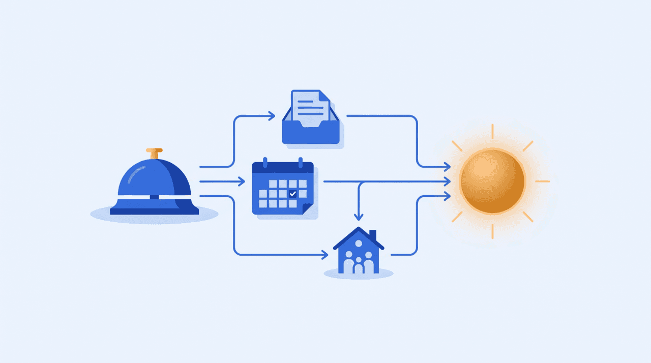 Smartphone showing an AI assistant chat thread surrounded by app icons for email, calendar, and to-do tools representing Espa alternatives
