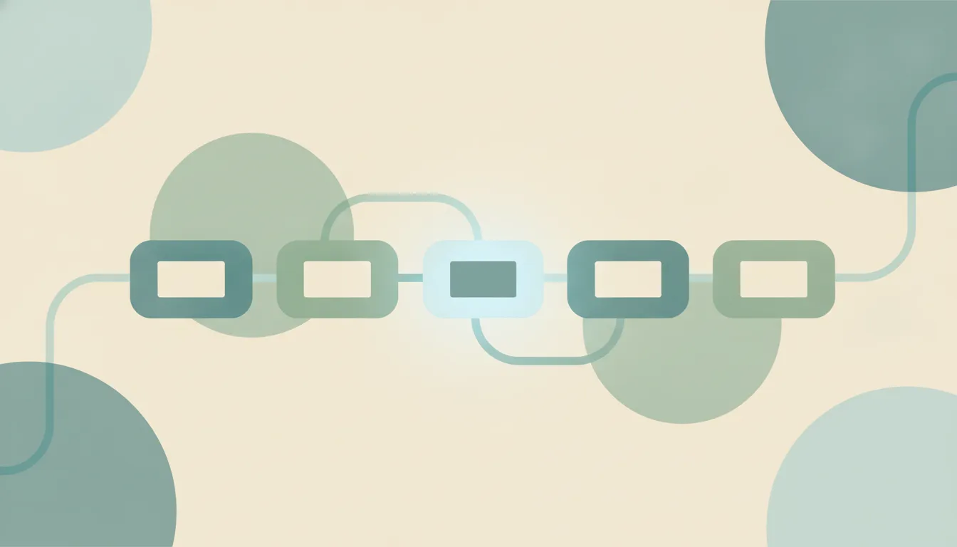 A row of rounded invitation tiles with one raised and glowing, connected by curved paths, over soft layered circles
